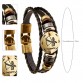 12 Zodiac Sings Bracelets Fashion Jewelry Leather Bracelets Men Casual Personality Alloy Vintage Punk Bracelet 1176