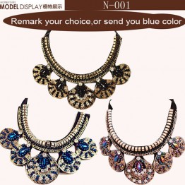 2015 new vintage statement crystal necklace bead necklace collar vintage wedding decoration statement necklaces  jewellery
