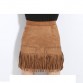 2016 High Waist Women Skirt High Street Pencil Mini Faux Leather Fringe Tassel Suede Short Asymmetrical Office Skirt faldas