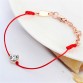 2016 Hot Christmas Gift Jewelry Thin Red Thread String Rope Bracelet 18K Rose Gold Plated Chain and Crystal Bracelet for Women32543461546