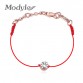 2016 Hot Christmas Gift Jewelry Thin Red Thread String Rope Bracelet 18K Rose Gold Plated Chain and Crystal Bracelet for Women