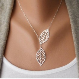 2016 Hot Fashion Gold Silver Plated Chain Necklace Leaf Casual Beads Long Strip Pendants Gifts Women Necklaces Jewelry jl50
