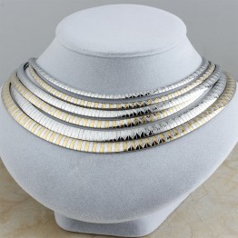 2016 Hot Sale Stainless Steel 18K Gold Plated Chain Collar Chokers Necklaces For Women And Girl Elegant Fashion Jewelry (A1094)