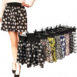 2016 new fashion Pleated Retro High Waist Summer floral plaid short chiffon skirts mini skirt  | 10 Styles