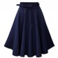 2016 summer women clothing solid color high waist pleated denim skirt Lady all-match fashion casual cute Mid-length skirts 8413#
