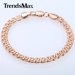 7MM 7, 8, 9inch Snail Link Rose Gold Filled  Bracelet Fashion Womens Mens Chain Unisex Boys Girls Trendy Jewelry GB293