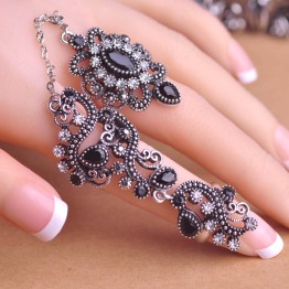 Carved Flowers Vintage Pretty Exquisite Mid Rings Fashion Turkish Jewelry Anel Aneis Masculinos Anillos Anti Gold Accessories