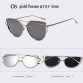 Cat Eye Sunglasses 2016 Lady cateye vintage retro Coating Mirror Metal Flat Lens Women Glasses lunette de soleil MFTYJ017-1