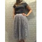 Elastic waist Lace flower length skirt 2016 new spring Water soluble lace yarn elastic waist skirt fight girls skirt Calf skirt