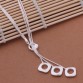 Fashion Elegant Ladies Necklace 925 Hollow Square Pendant Long Necklace Mulit Chain Silver Plated Jewelry Loving Gift AN44132669455495