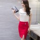 Fashion Sexy Slim 2016 Spring New Women Pencil Skirt High Waist Stretch fabrics Split Back Zipper OL Lady Skirt Plus Size S--5XL32609737019