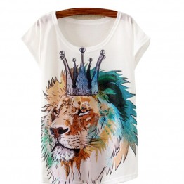 Fashion Vintage Summer T Shirt Women Clothing Tops Animal Owl Cat Print T-shirt
