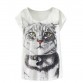 Fashion Vintage Summer T Shirt Women Clothing Tops Animal Owl Cat Print T-shirt32676792331