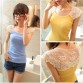 Fashion Women T Shirts Patchwork Tops Lace Solid Woman Shirts Summer Sleeveless Clothes Lady Hollow T-Shirt Female Tees Hot S01832737847992