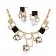 Fine Jewelry sets New Fashion 18K Gold Filled Rhinestone Crystal Acrylic Geometric Necklace Earring Jewellery Set For Women32487923952