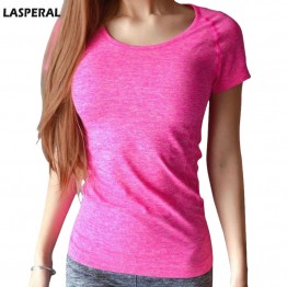 LASPERAL Women T Shirt Summer Short Sleeves Hygroscopic Breathable T-shirt Slimming Women Tee Shirts Tops Clothes Ropa Mujer
