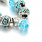 LongWay European Style Authentic Tibetan Silver Blue Crystal Charm Bracelet for Women Original DIY Beads Jewelry Christmas Gift32482901472