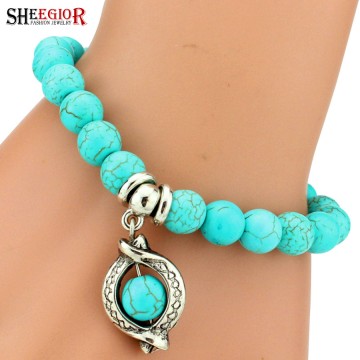 Love vintage charm bracelet femme Bohemian turquoise bracelets & bangles pulseras mujer pendants bracelets for women men jewelry32412104752