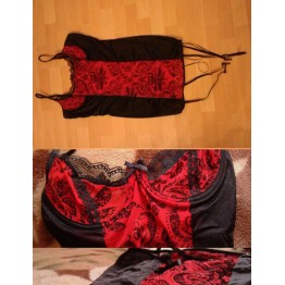 MOONIGHT Cheap Red Overbust Sexy Corset Top Lace up Corsets and Bustiers Plus Size