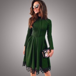 Promotion 2016 Fashion Women Autumn Dress Sexy Long Sleeve Slim Maxi Dresses Green Winter Dress Party Dresses Ukraine