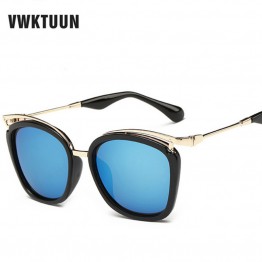 VWKTUUN 2016 New Trendy Luxury Sunglasses Women Metal Frame Sunglass Retro Mirror Shades Female Square Glasses Eyewear Oculos