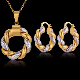 Vintage Jewelry Sets For Women Silver/Gold Plated Unique Earrings And Necklace Set Wedding Jewellery Hot Brincos Collier Femme