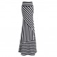 Women ASYMMETRIC High Waist Striped Fold Over Stretch Long Maxi Skirt Plus Size32408205054