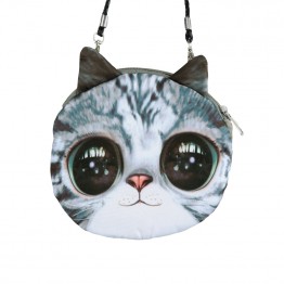 Women Cute MIni Bag Cat Face Cartoon Print Shoulder Bag Zipper Closure Crossbody Bag Coin Purse Clutch Bag 17 Types Pouch Bag