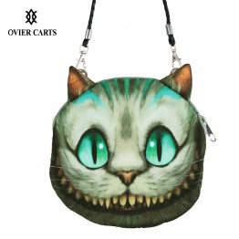 Women Cute MIni Bag Cat Face Cartoon Print Shoulder Bag Zipper Closure Crossbody Bag Coin Purse Clutch Bag 17 Types Pouch Bag
