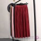 Women Fashion Gold Sequined Skirts Female 2016 New Black Red Green High Waist Pleated Midi Novelty Midi Skirts32658395185