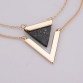 Women Gold Plated Punk Necklaces From India Hot Geometric Triangle Faux Marble Stone Pendant Necklace Vintage Jewelry32663499138
